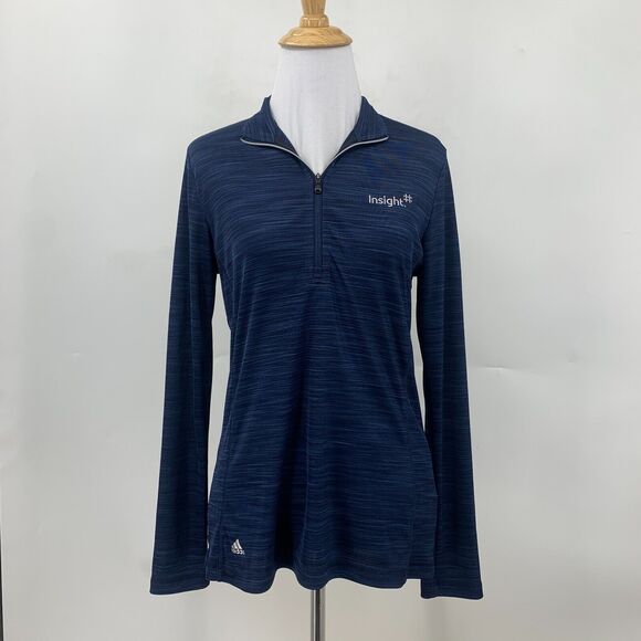 Adidas Long Sleeve Shirt Womens S Small Navy Quarter Zip Insight Cisco Partner - Picture 2 of 15